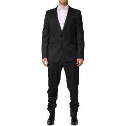 Dark Gray Wool Single Breasted 2 Piece Suit