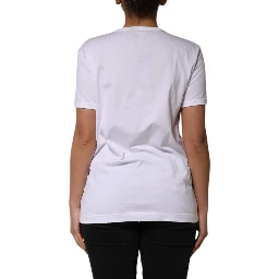White Cotton Sequin Embellished Top T-shirt