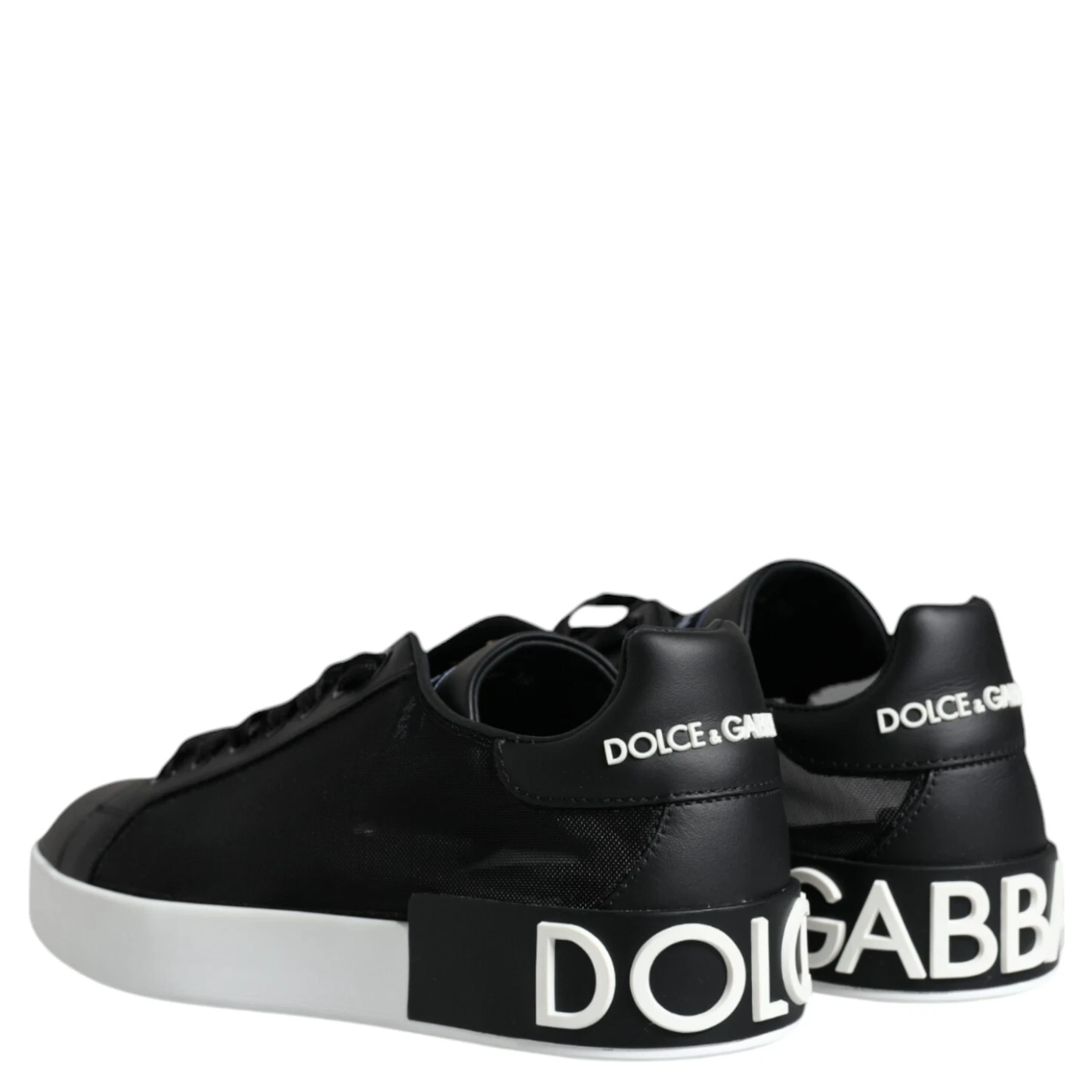 Black Calf Leather Portofino Sneakers Shoes