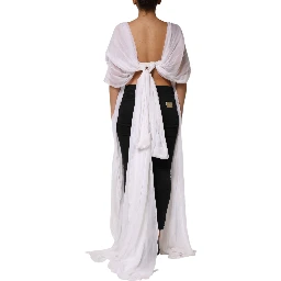 White Bustier Corset Cropped Chiffon Top