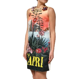 Multicolor Crystal Embellished A-line Mini Dress