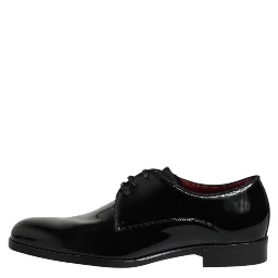 Black Leather Lace Up Men Derby Formal Shoes