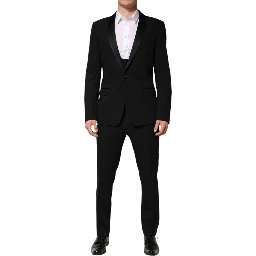Black Wool 3 Piece Single Breasted Suit