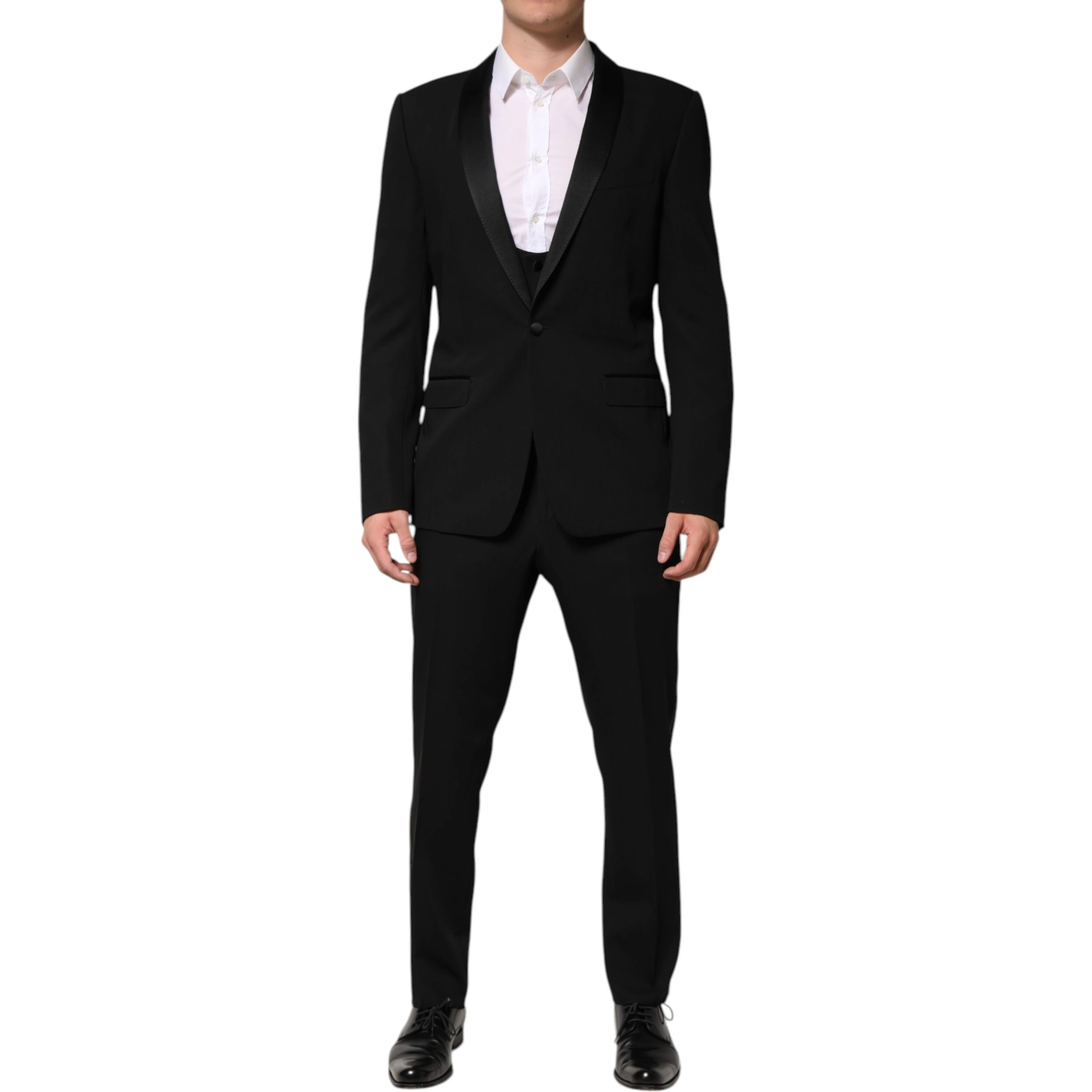 Black Wool 3 Piece Single Breasted Suit