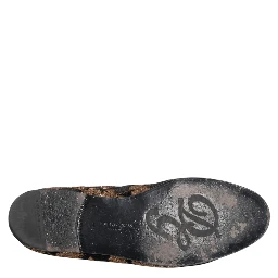 Black Floral Embroidery Men Loafers Shoes