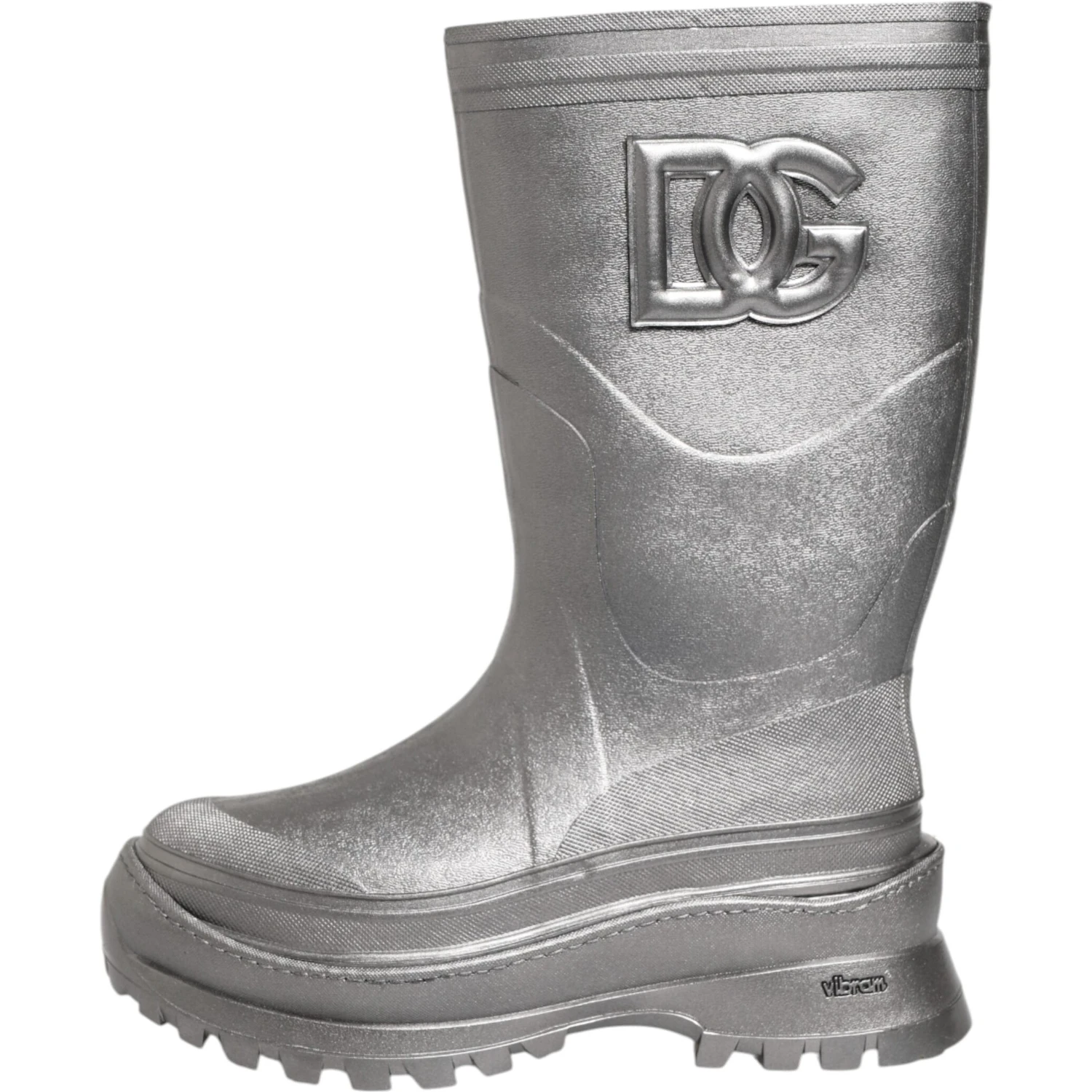 Metallic Silver Pull On Rain Boots Shoes