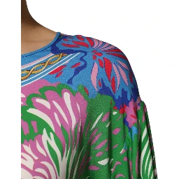 Multicolor Floral Printed Tunic Blouse Top