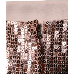 Pink Sequined Nylon Sleeveless Cropped Top