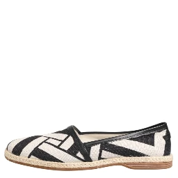 Black White Stripes Flat Espadrille Shoes