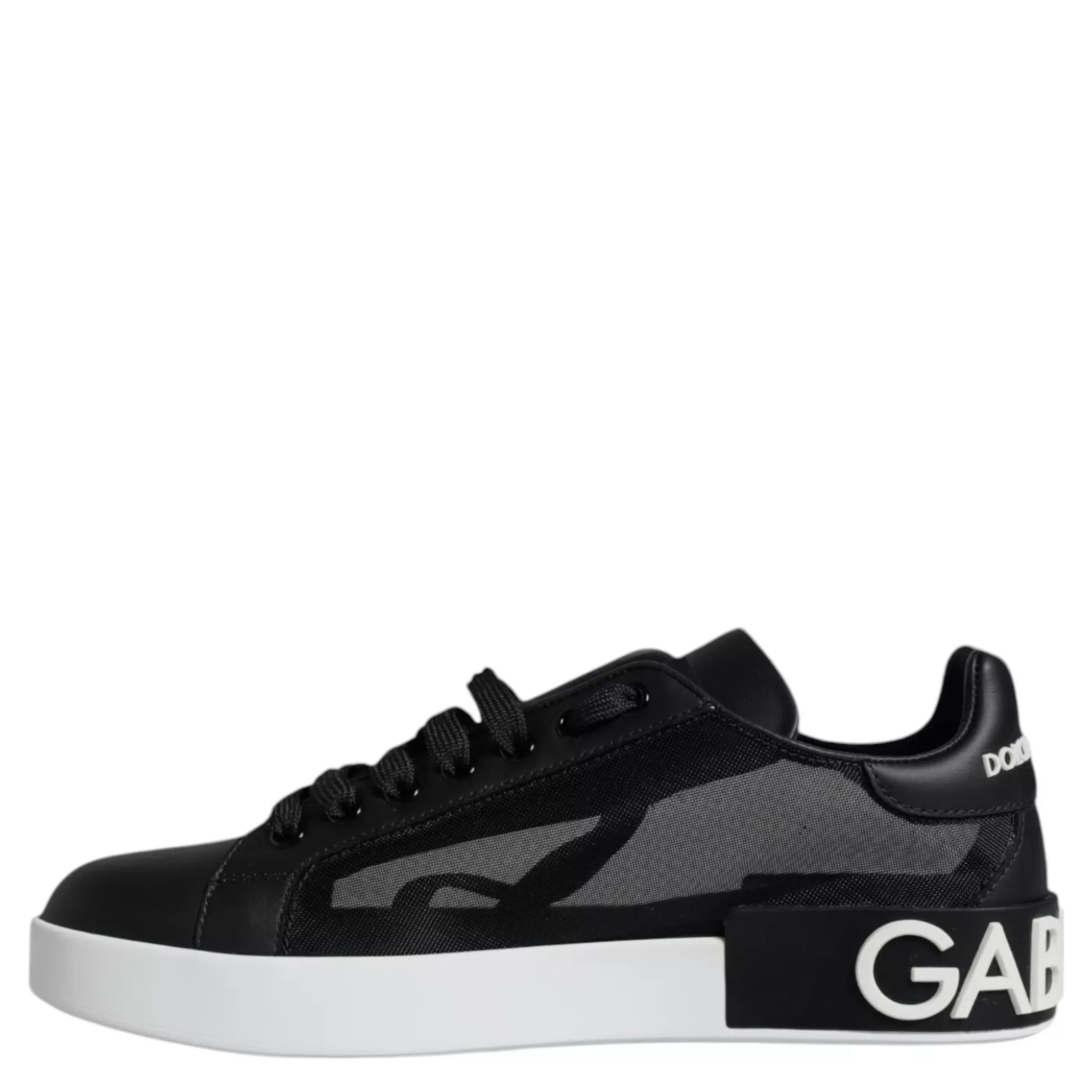 Black Calf Leather Portofino Sneakers Shoes