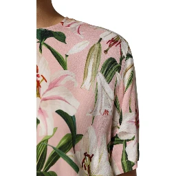 Pink Lily Printed Round Neck Blouse Top