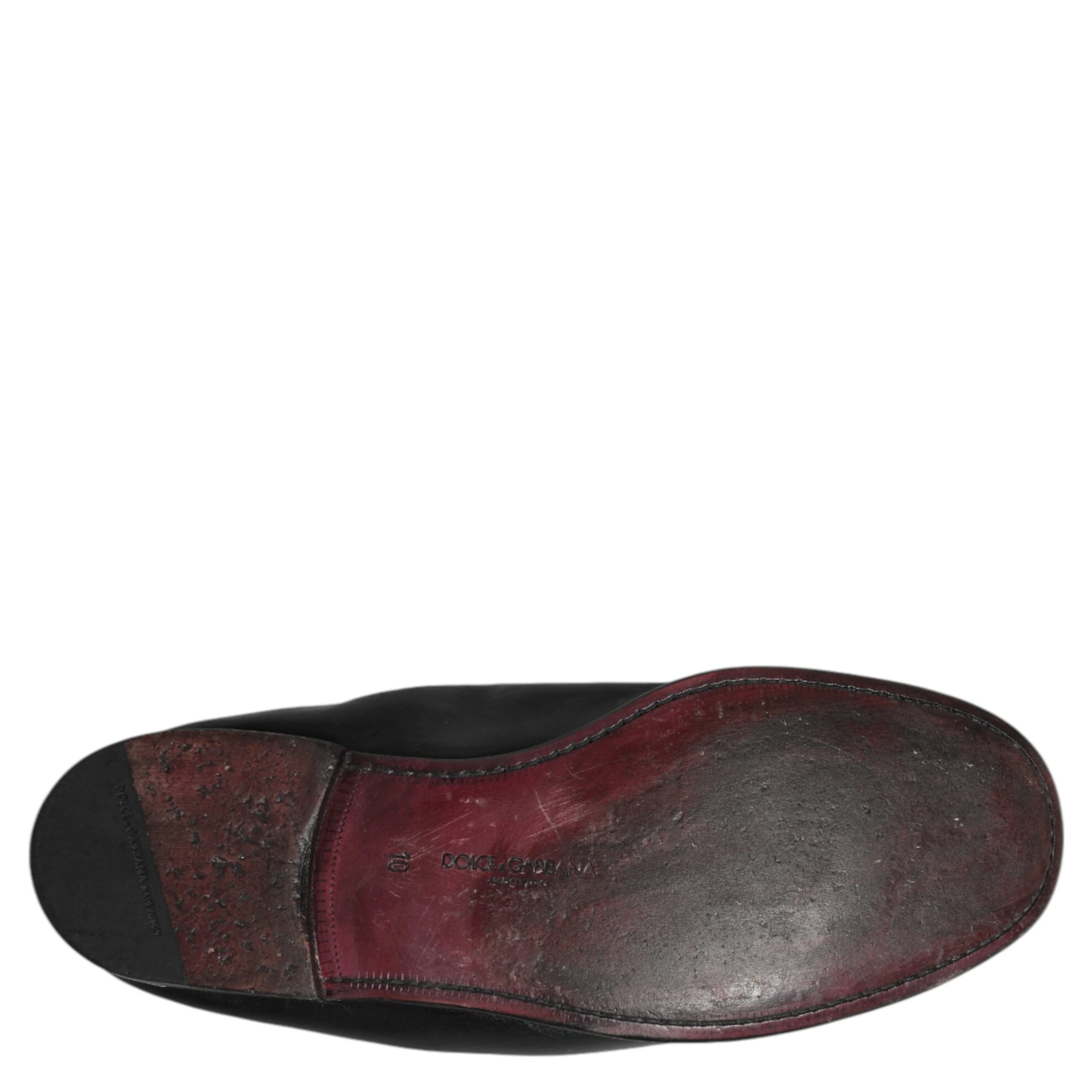 Black Leather Slip On Men Flat Loafers Shoes