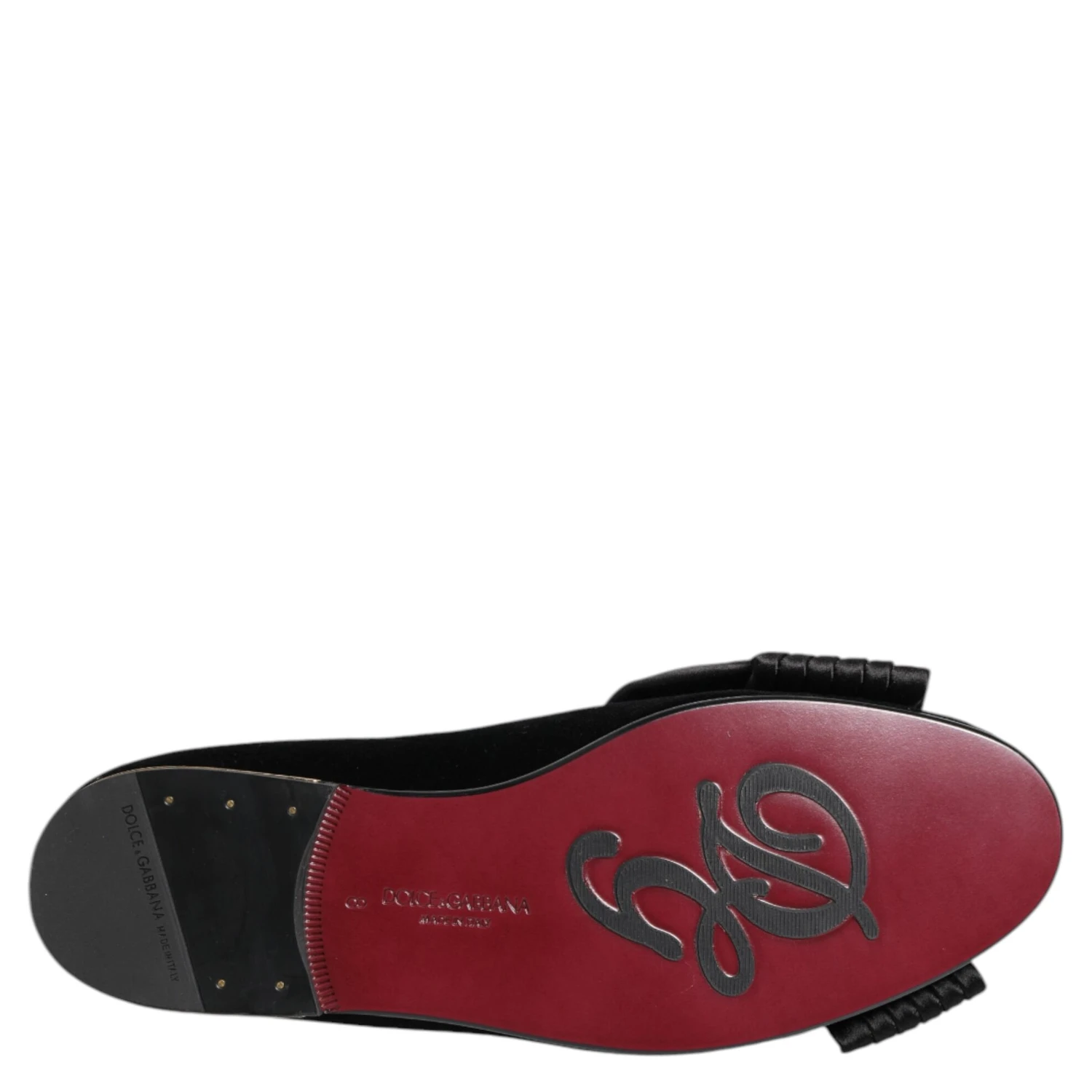 Black VATICANO Crystal Ribbon Slip On Shoes