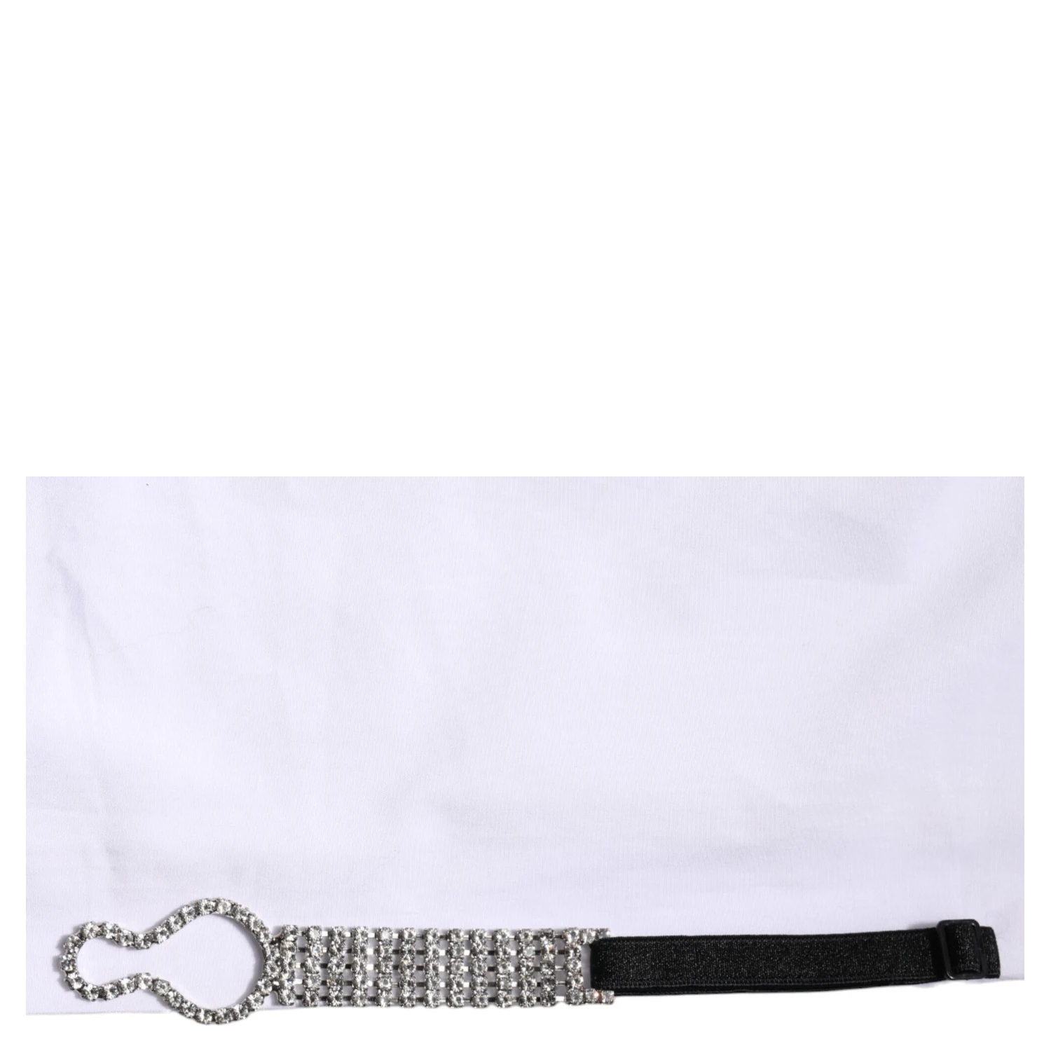 White Crystal Embellished Collared Shirt Top