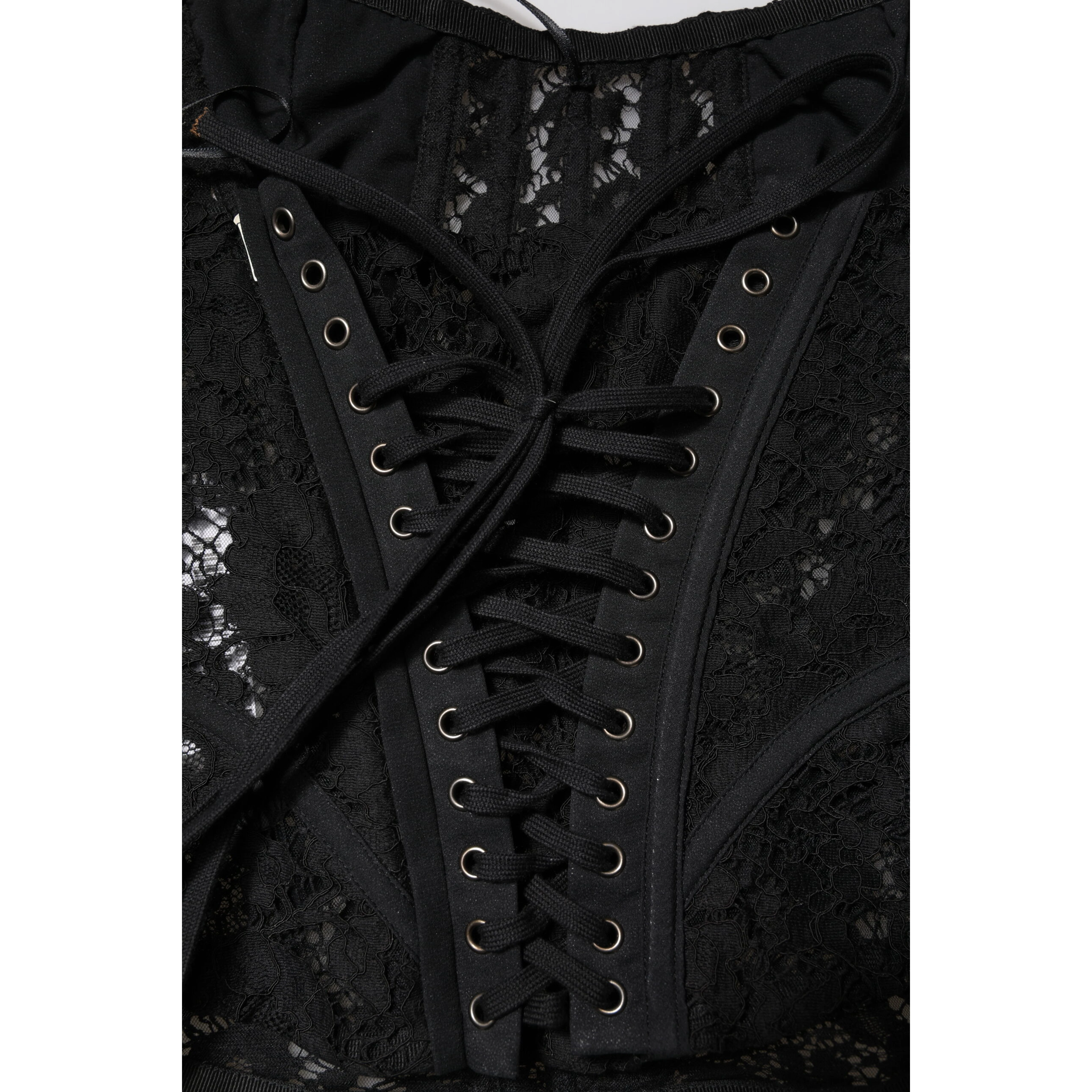 Black Strapless Floral Lace Bustier Cropped Top