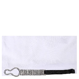White Crystal Embellished Collared Shirt Top