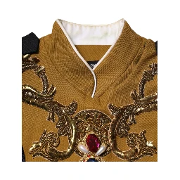Yellow Crystal Cross Runway Vest Jacket Top