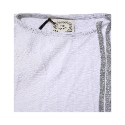 White Cotton Short Sleeves Round Neck Blouse Top