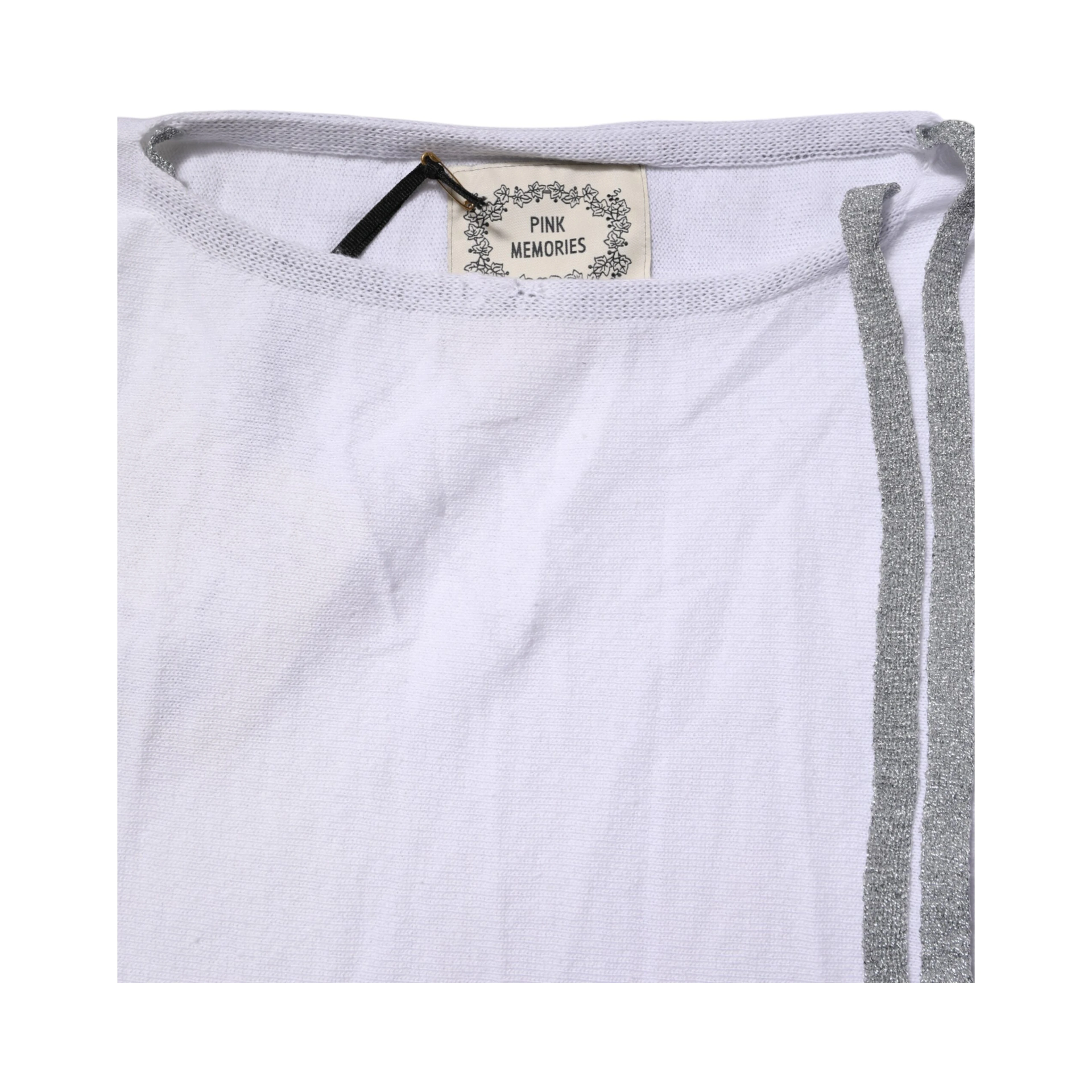White Cotton Short Sleeves Round Neck Blouse Top