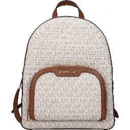 Beige Fabric Backpack