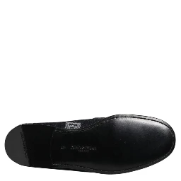 Blue Logo Cotton Loafers Formal Dress Shoes