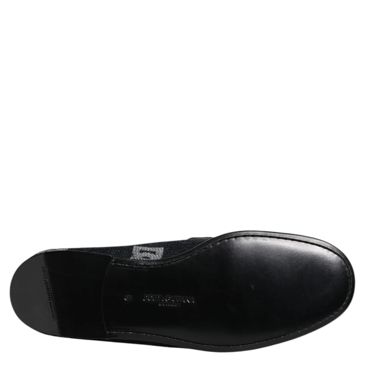 Blue Logo Cotton Loafers Formal Dress Shoes