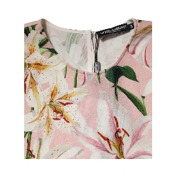 Pink Lily Printed Round Neck Blouse Top