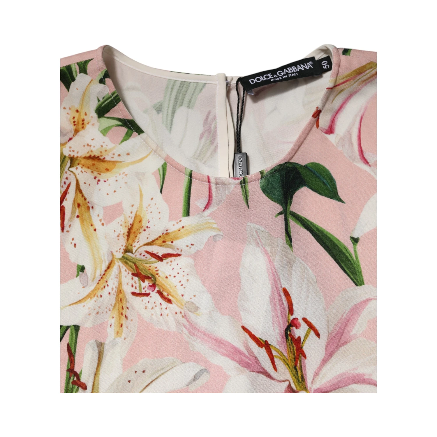 Pink Lily Printed Round Neck Blouse Top