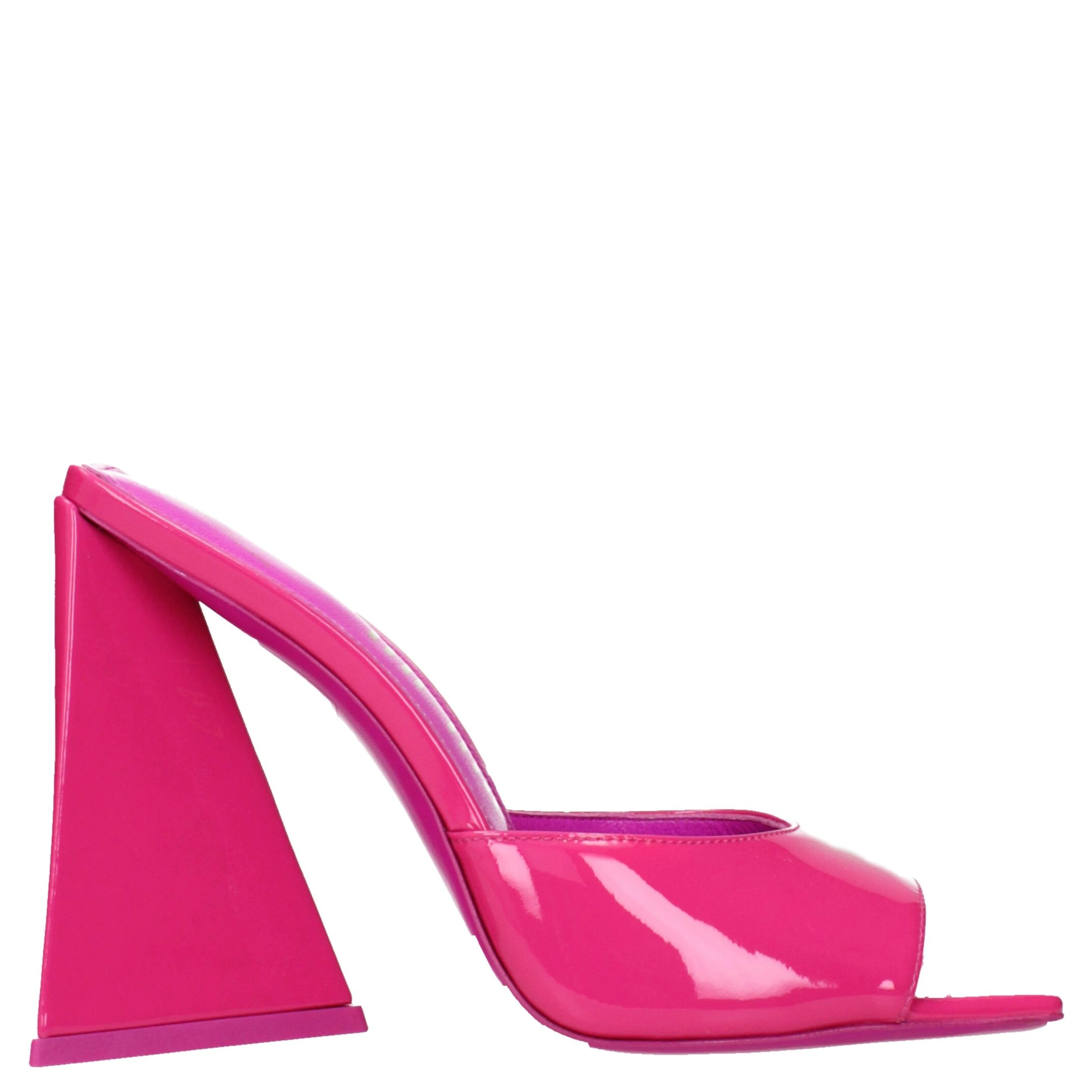 Pink Leather Platform Sandals