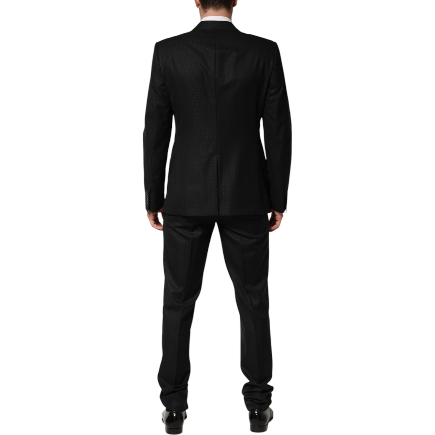 Black Jacquard Single Breasted 2 Piece Suit