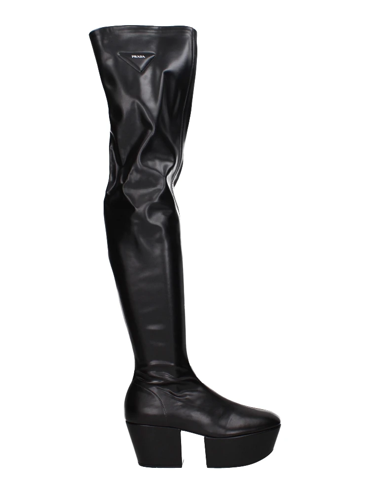 Black Leather Over The Knee