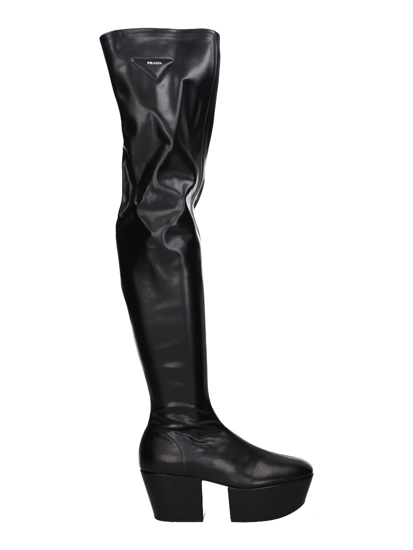 Black Leather Over The Knee
