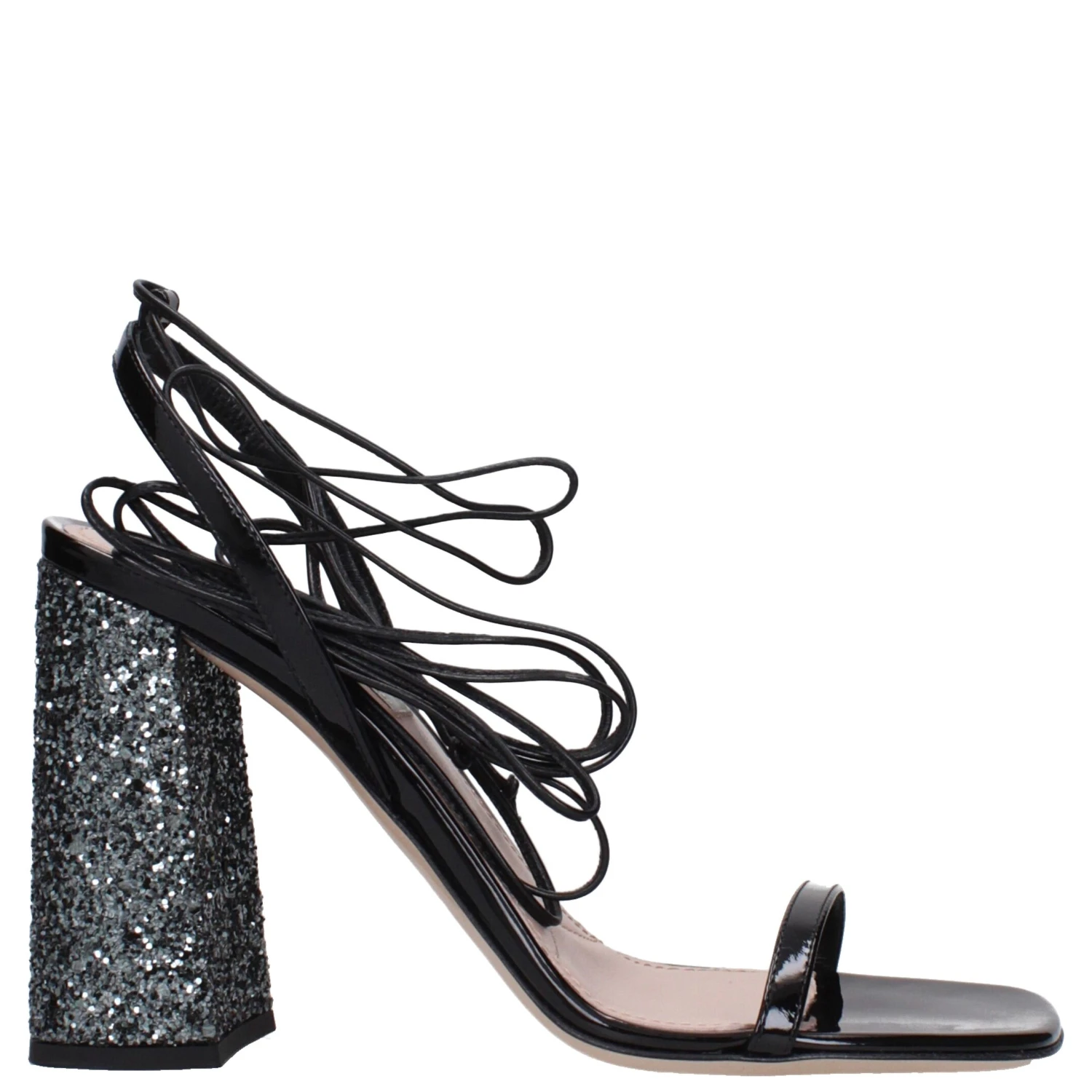 Black Leather Platform Sandals