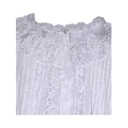 White Cotton Floral Lace Long Sleeves Top
