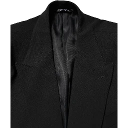 Black Cotton Single Breasted 2 Piece Suit
