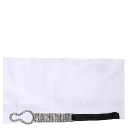 White Crystal Embellished Collared Shirt Top