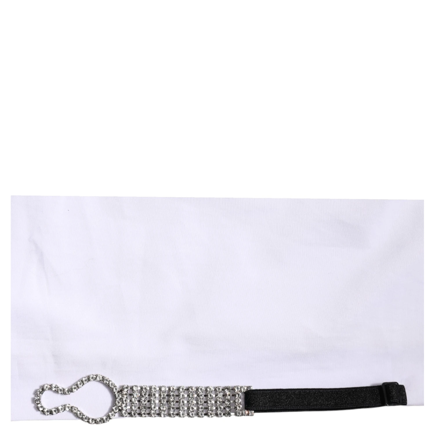 White Crystal Embellished Collared Shirt Top
