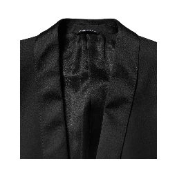 Black Wool Men Single Breasted 2 Piece Suit