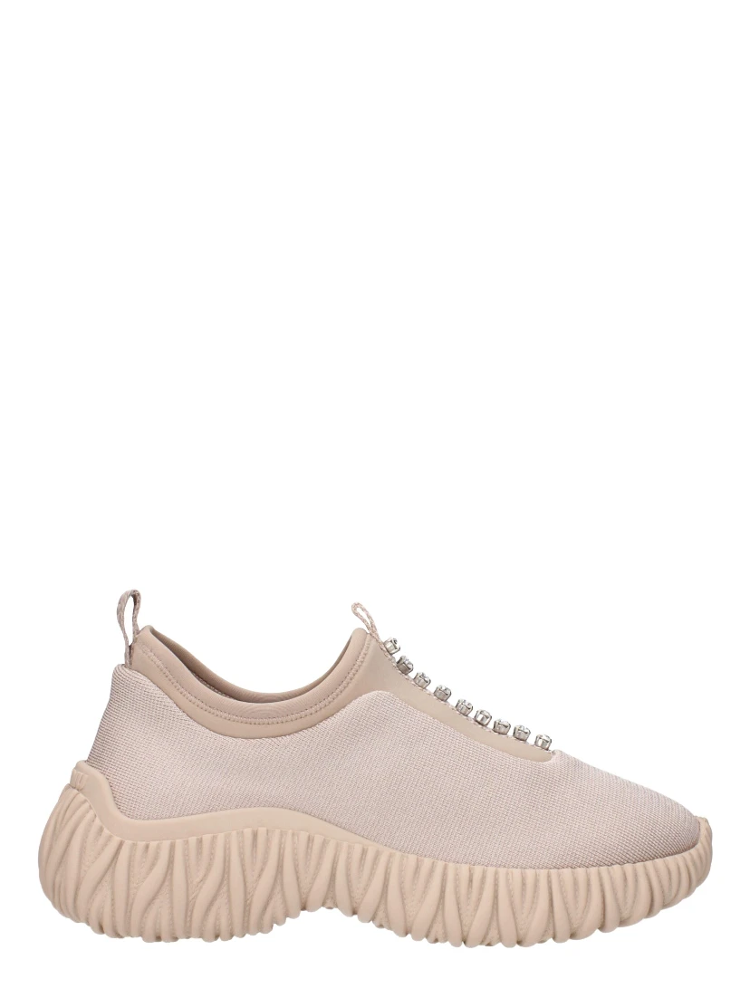 Beige Fabric Sneakers