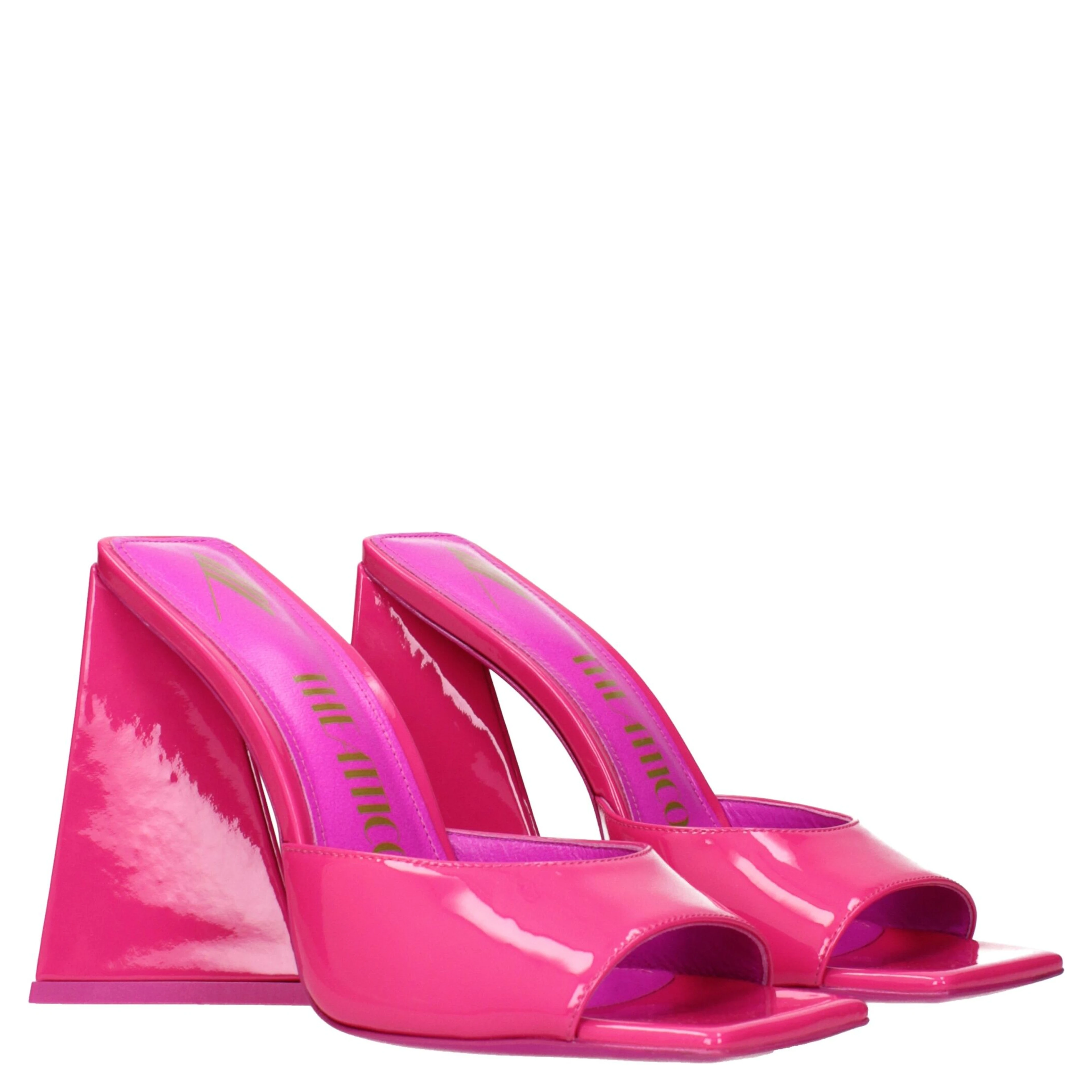 Pink Leather Platform Sandals