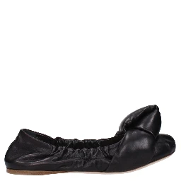 Black Leather Ballet Flats