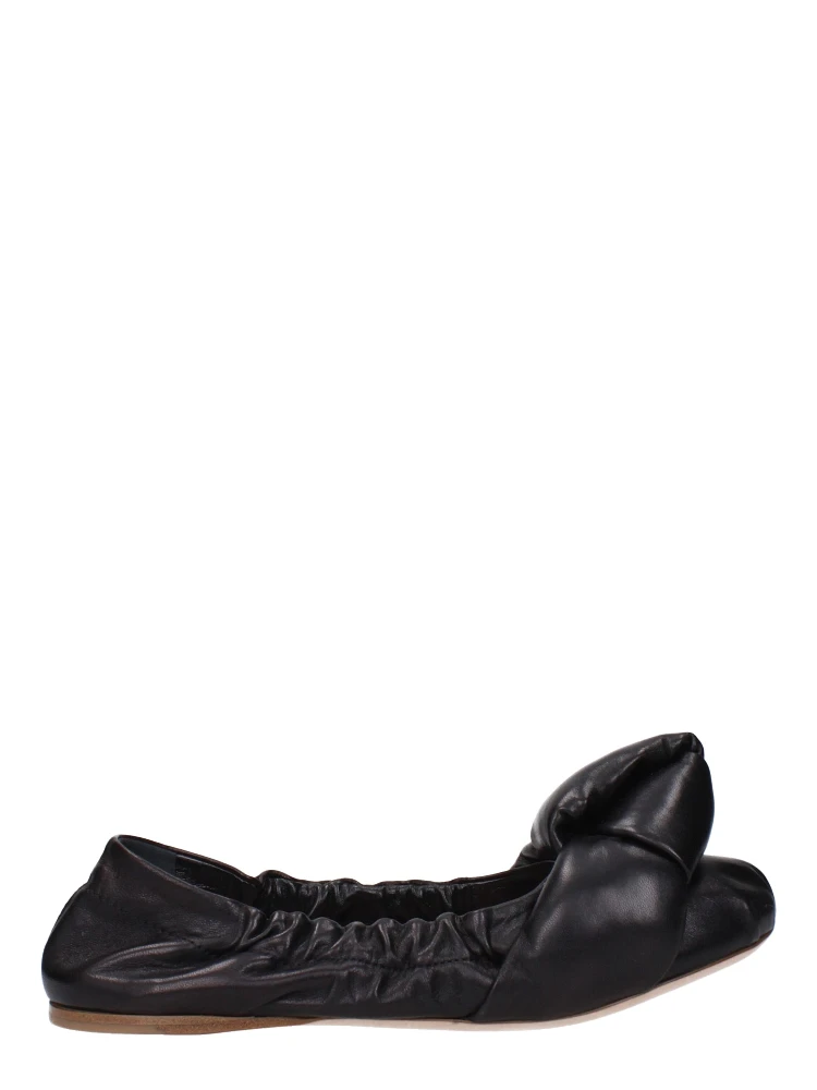 Black Leather Ballet Flats
