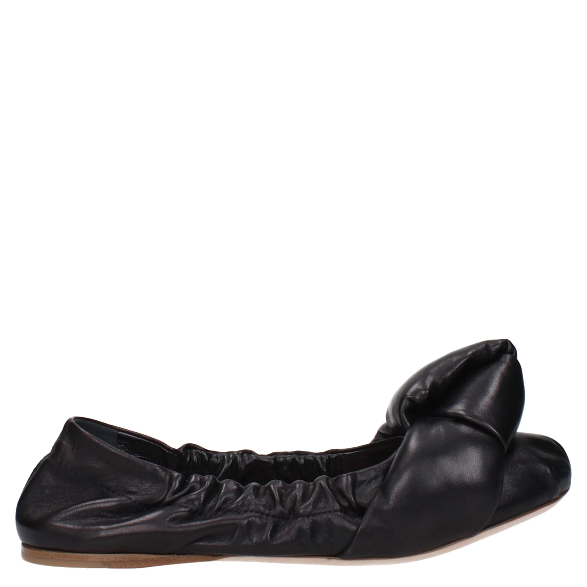 Black Leather Ballet Flats