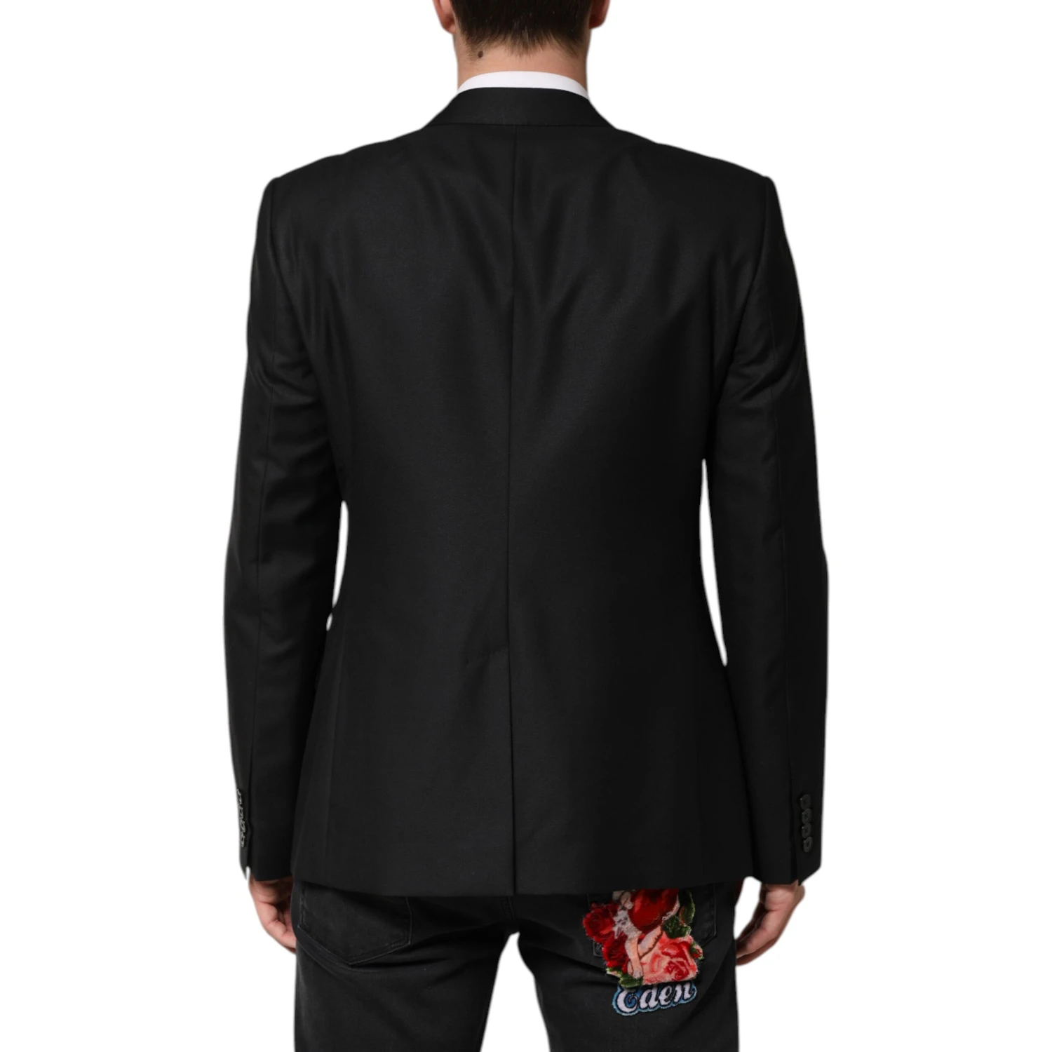 Black Wool Single Breasted Jacket Blazer