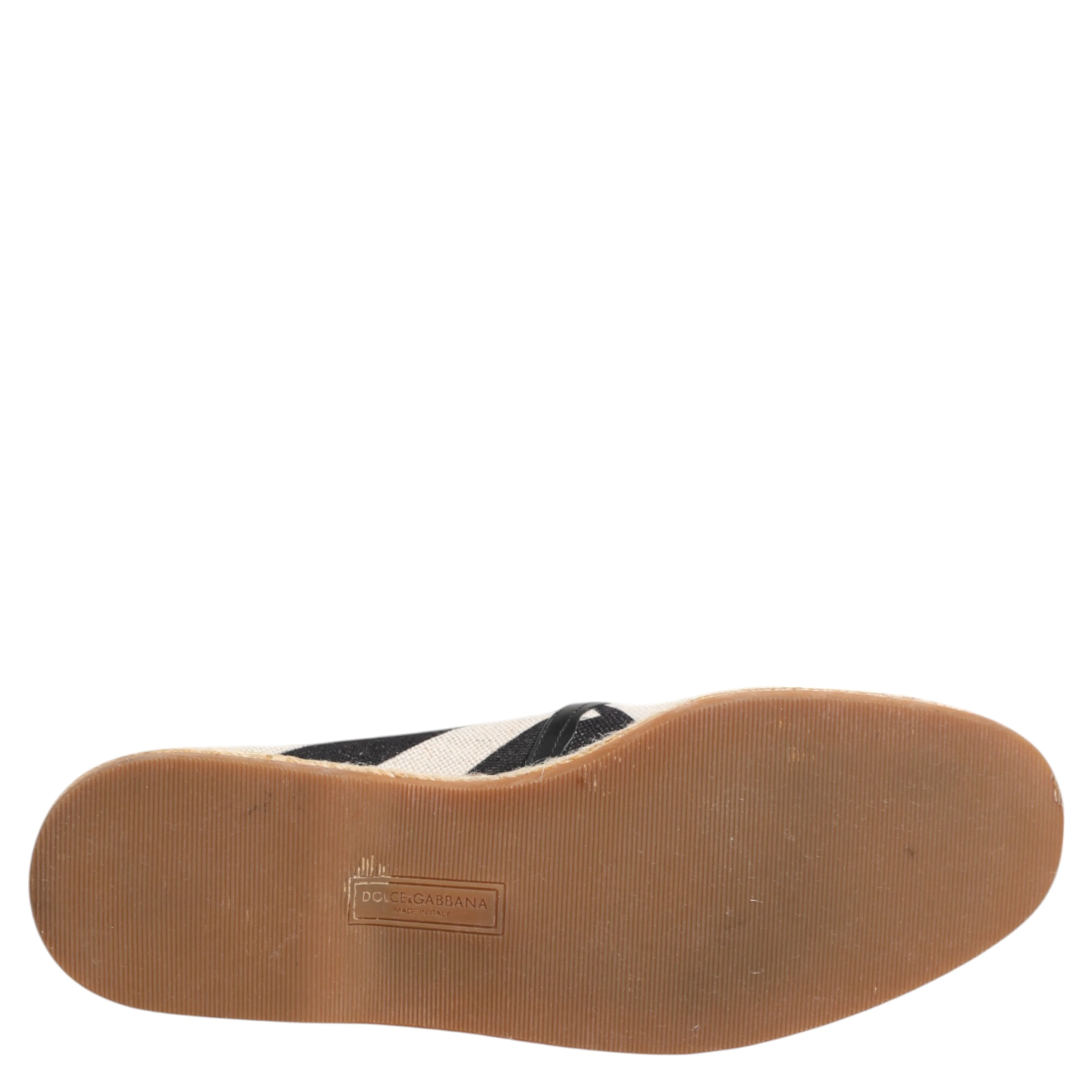 Black White Stripes Flat Espadrille Shoes