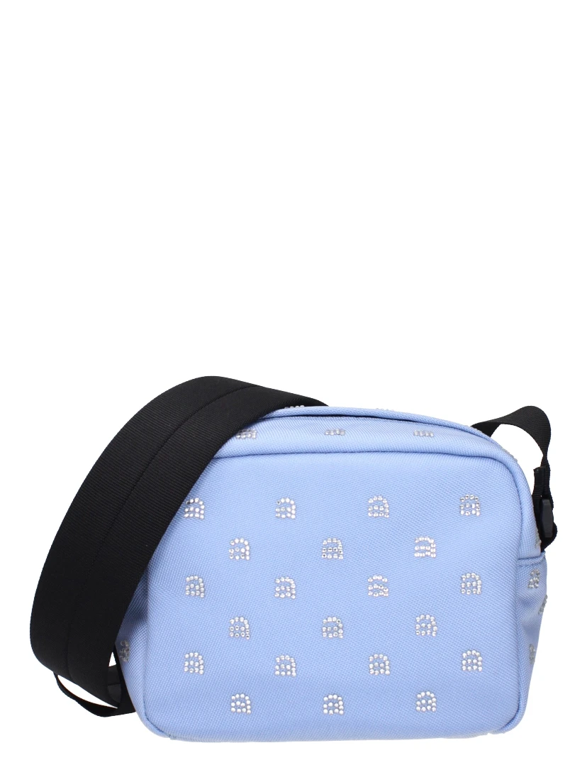 Light Blue Fabric Crossbody Bag