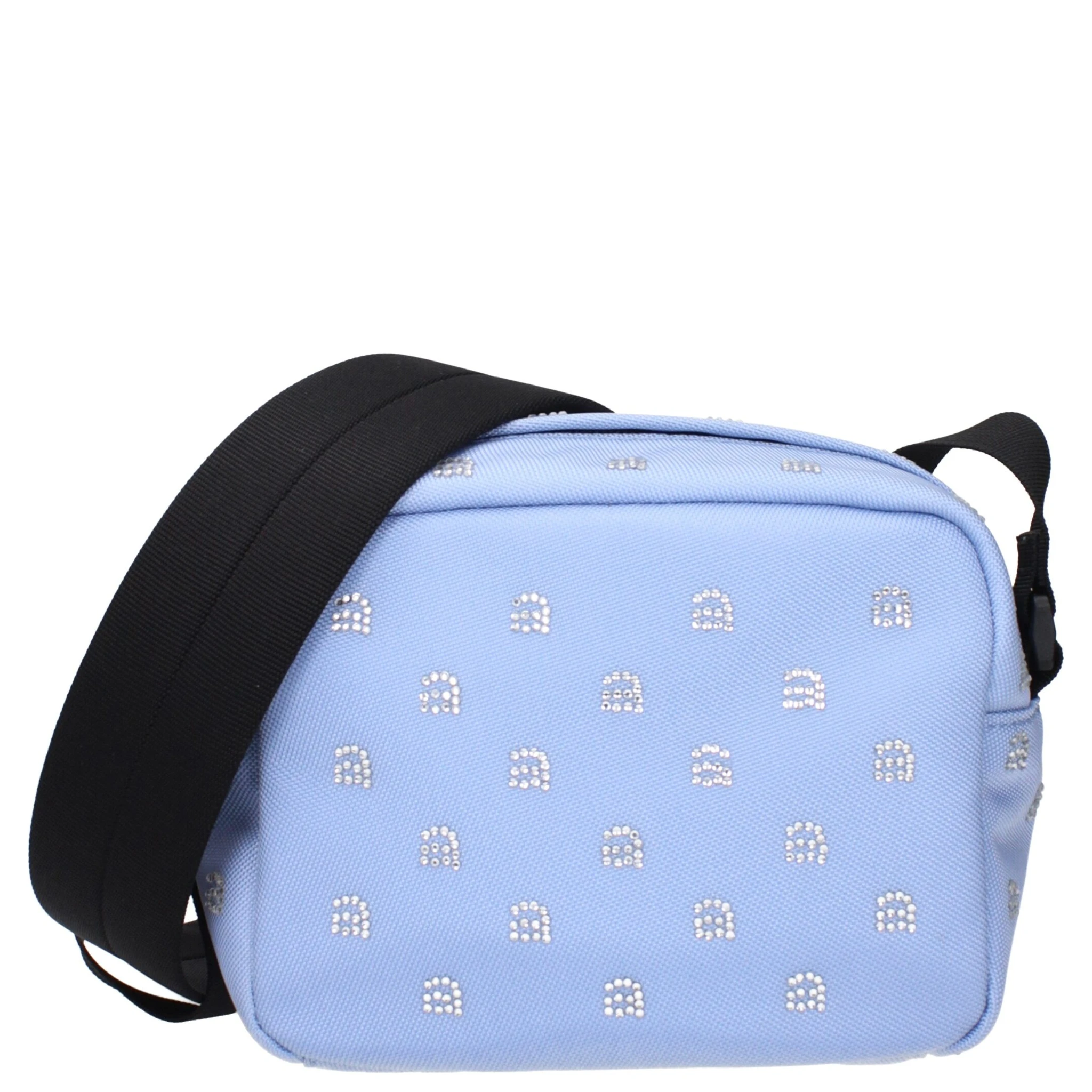 Light Blue Fabric Crossbody Bag