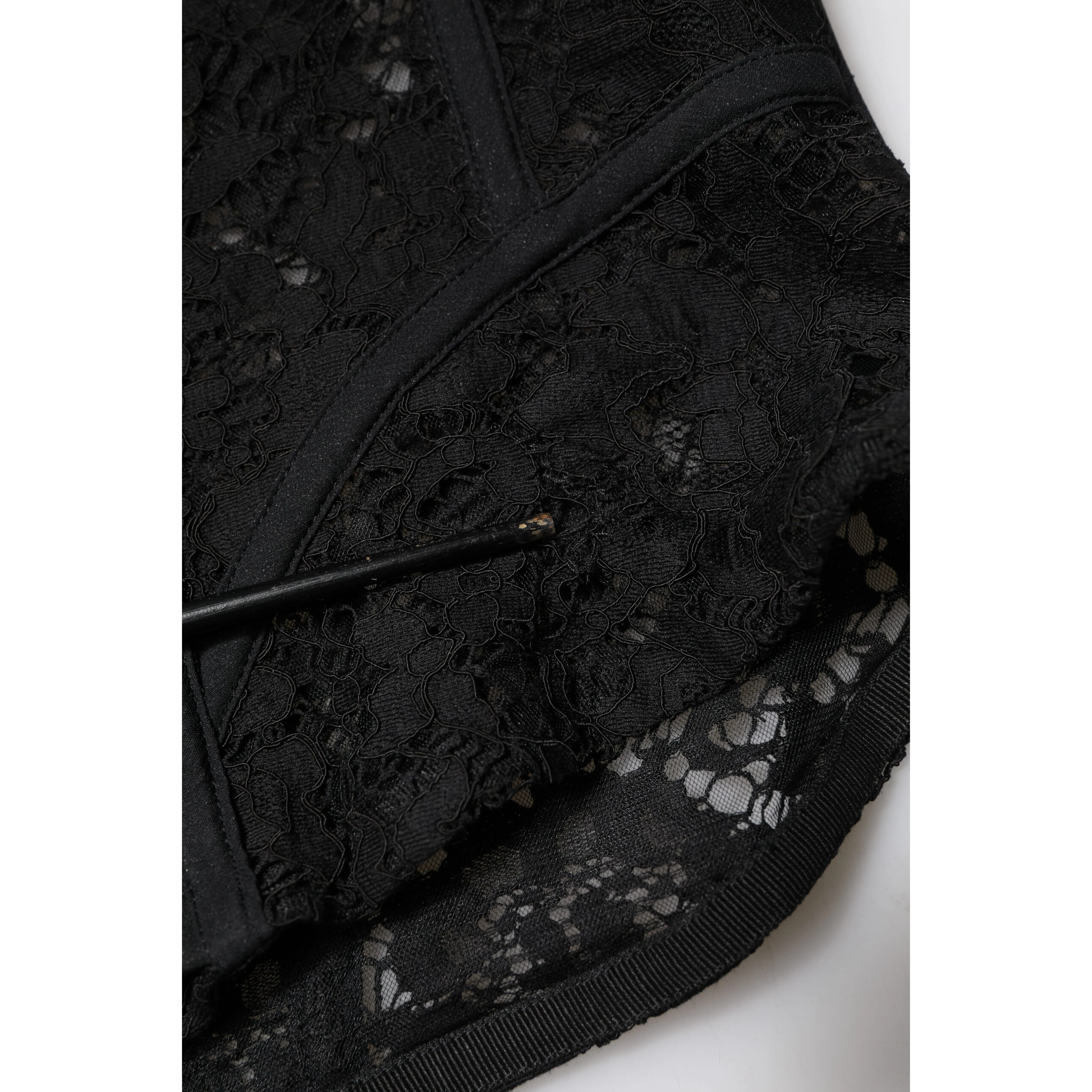 Black Strapless Floral Lace Bustier Cropped Top