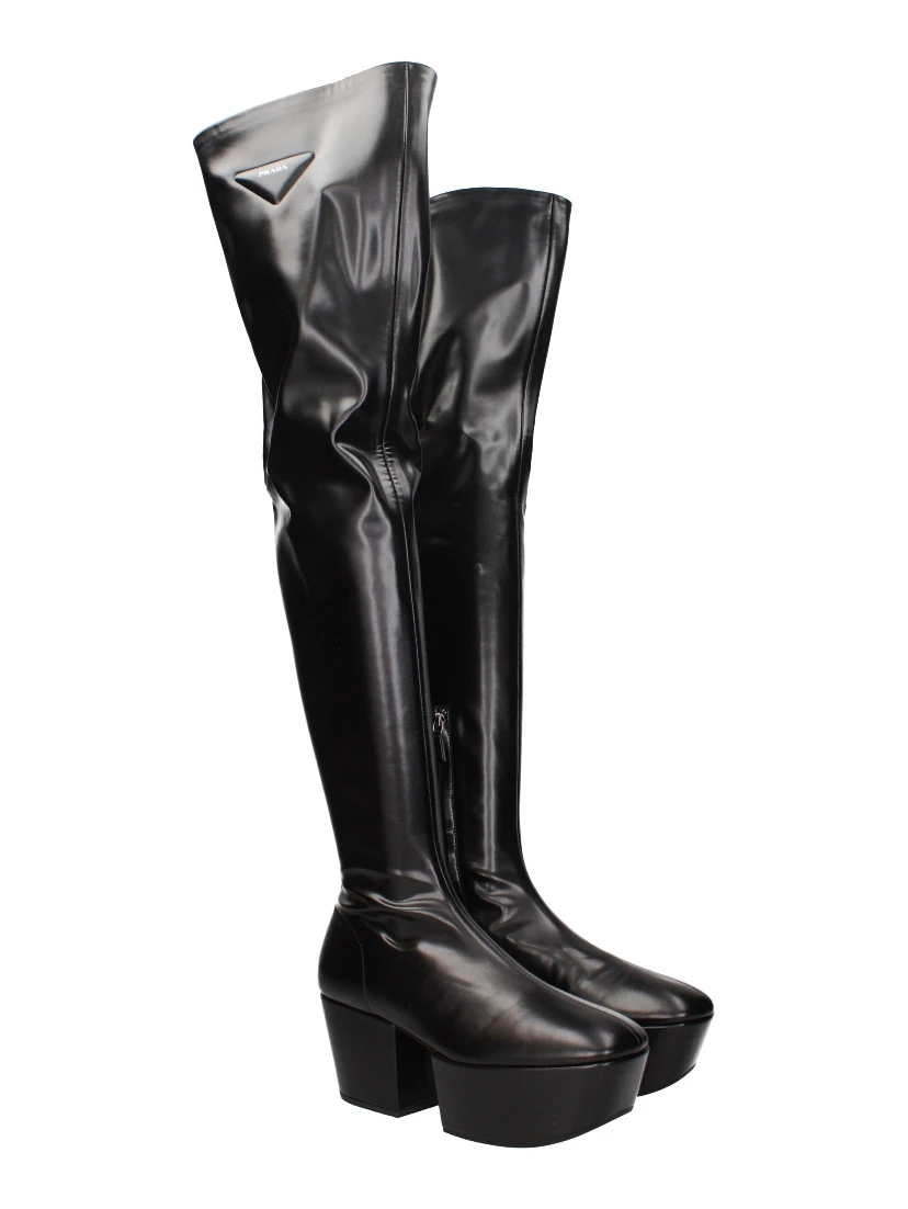 Black Leather Over The Knee