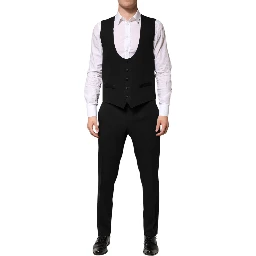 Black Wool 3 Piece Single Breasted Suit